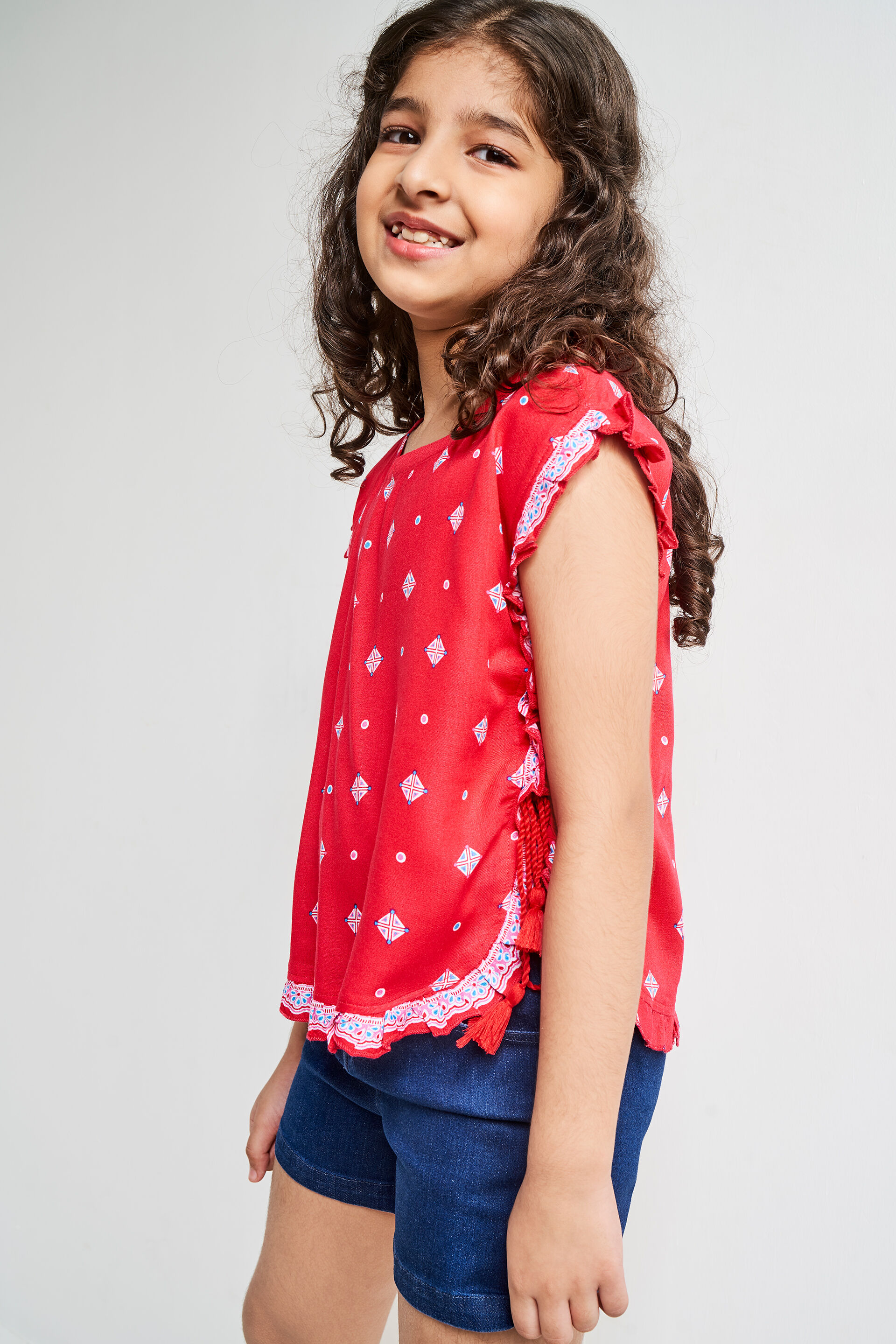 Pink Geometric Straight Top, Pink, image 4